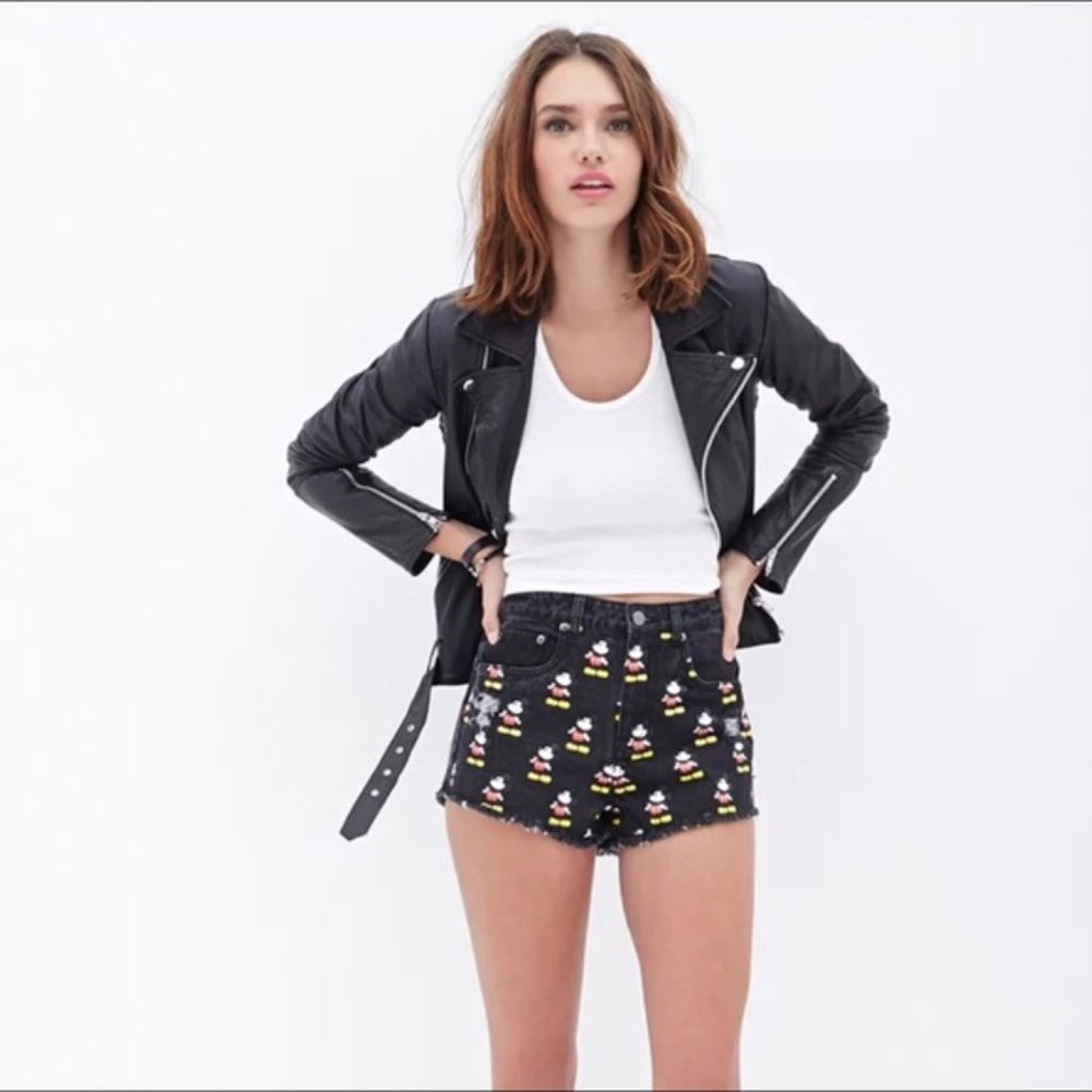 Disney Mickey Mouse Forever 21 High Waisted Shorts - Picture 1 of 8
